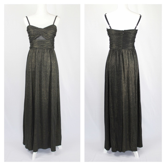 Liquid Metallic Maxi Dress Black & Gold - Picture 5 of 9